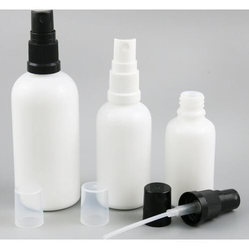 200 x Refillable Natural White Glass Bottle With Mist Spray 30ml 50ml 100ml 1oz White Glass Perfume Vials Containers
