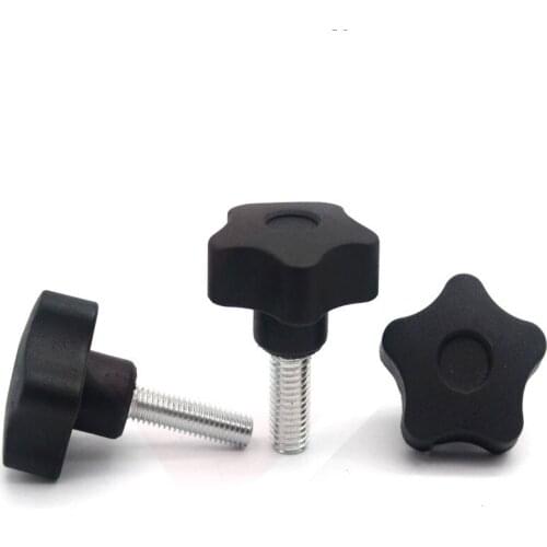 5pcs M5 Five Star Decorative Plastic Head Hand Screws Tightening Knob Screw Office furniture bolts 10-30mm length