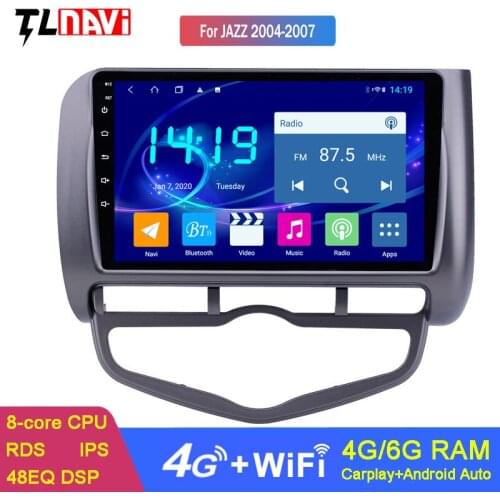 6+128G 9 Inch Car GPS Navigation Radio Android 10 For 2006 Honda Jazz City Auto AC Left Hand Drive