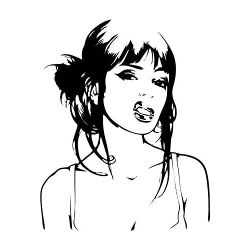 9.9*12.3CM Provocatively Girl Sexy Covering The Body Fashion Popular Style Car Sticker Black/Silver Vinyl Decals C20-0376