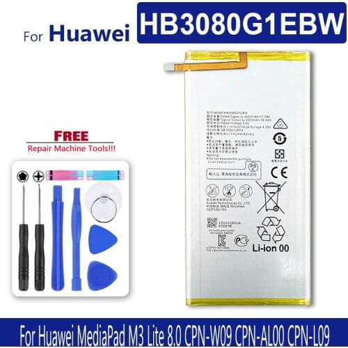 Tablet Battery HB3080G1EBW For Huawei MediaPad M3 Lite 8.0 CPN-W09 CPN-AL00 CPN-L09 Media Pad M3 Lite 8.0 CPN W09/AL00/L09 Track