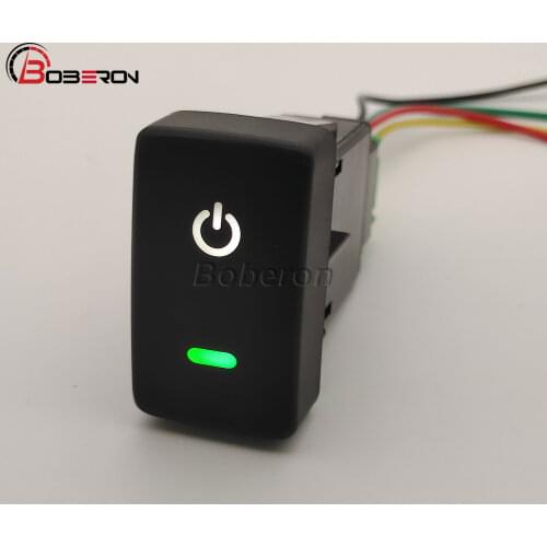Green Light Car Power On Off Switch Push Button with Connection Wire For Honda Civic 2012 -2014 Accord CRV Fit