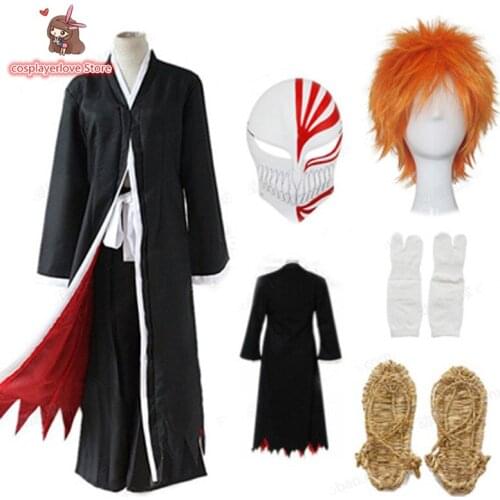Bleach Kurosaki ichigo costume ornaments suit whole set Cosplay Custom-made Costume for Halloween Christmas Costume