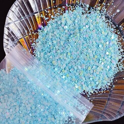 50g/Pack Painting Series Pink/Blue/Green/White Nail Art Glitter Sequins 3D Hexagon Chunky Mermaid Decorations Nail Flakes SS-9A