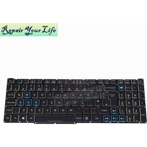 UK English RGB Backlit Keyboard for Acer Predator Helios 300 17 2019 PH317-53 Notebook gaming laptop Keyboards Euro NKI15130MZ