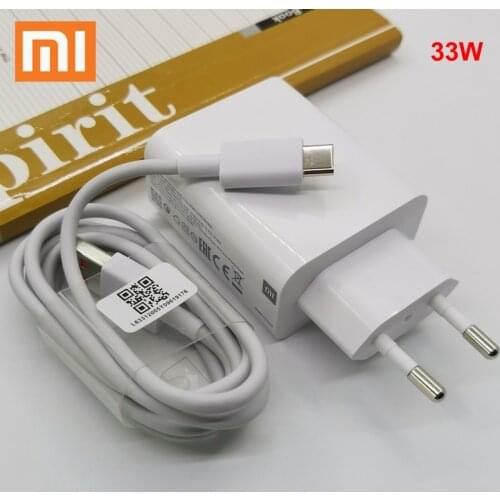 Xiaomi Fast Charger 33W Turbo Charge QC4.0 Adapter 5A Type C Cable For Mi 10 11 10T Pro Poco F2 X3 M3 Redmi Note 9 9s 10 K40 Pro