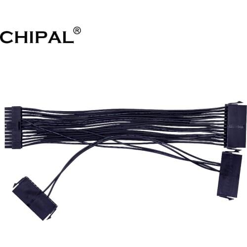 CHIPAL 30CM 3 Port ATX 24Pin PSU Cable Power Supply Sync Starter Extender motherboard Adapter Cable For Video Card