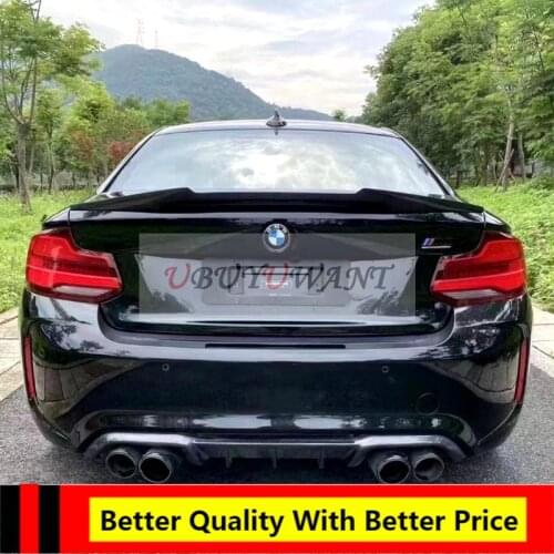 EPFBSQP For BMW 2 Series F87 M2 F22 2014 2015 2016 2017+ Real Carbon Fiber M4 Style Rear Trunk Spoiler Lip Tail Trunk Wing