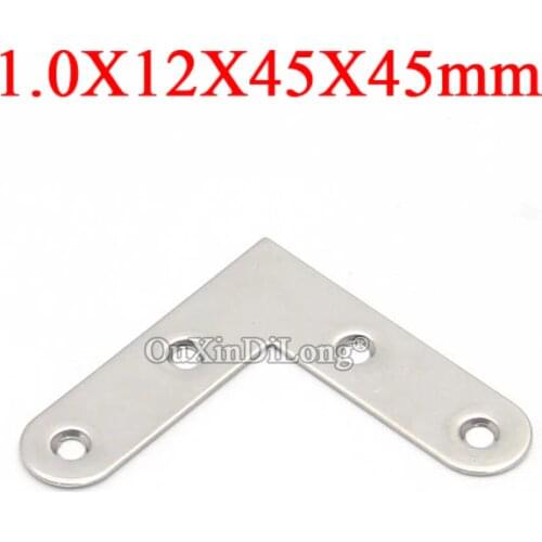 Brand New 100PCS 304 Stainless Steel 12X45X45mm Furniture Corner Braces L Shape Board Frame Shelves Support Brackets Connectors