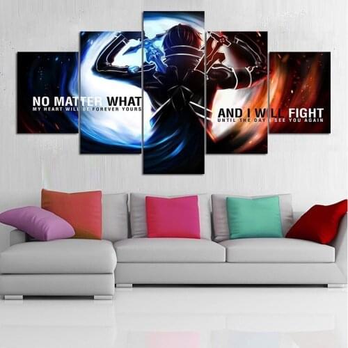 5D DIY Embroidery Diamond Picture Anime Home Decor 5 Pcs Painting Sword Art Online Full Round Drill Cross Stitch Wall Art Gift