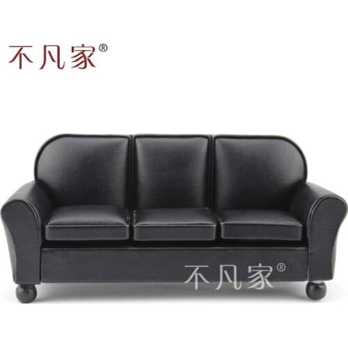 Dolls furniture Fine 1/12 scale Miniature well made black Living Room Sofa