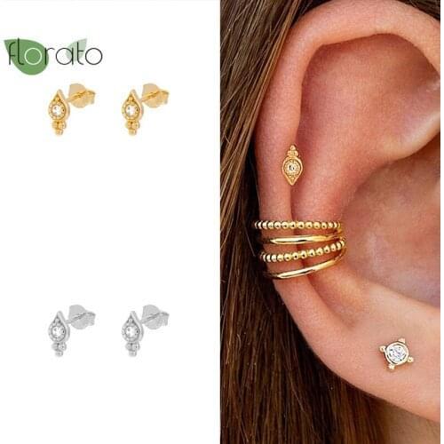 Minimalist Mini Stud Earrings Silver 925 Zircon Hypoallergenic Womens Exquisite Earrings Birthday Gift Jewelry-Wholesale