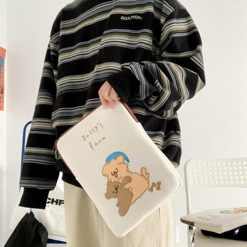 Fashion girls women cute bear mac ipad sleeve case bag suit ipad pro 9.7 10.5 11 13 15 inch tablet Inner protection bag