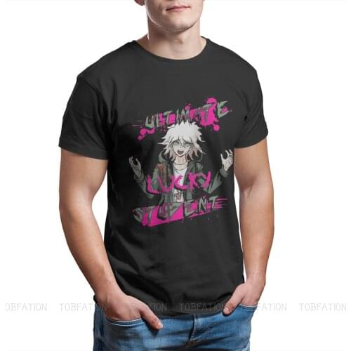 Danganronpa Monokuma TShirt for Men Nagito Komaeda The Ultimate Lucky Student Pure Cotton T Shirt Gift Clothes Tops Big Size