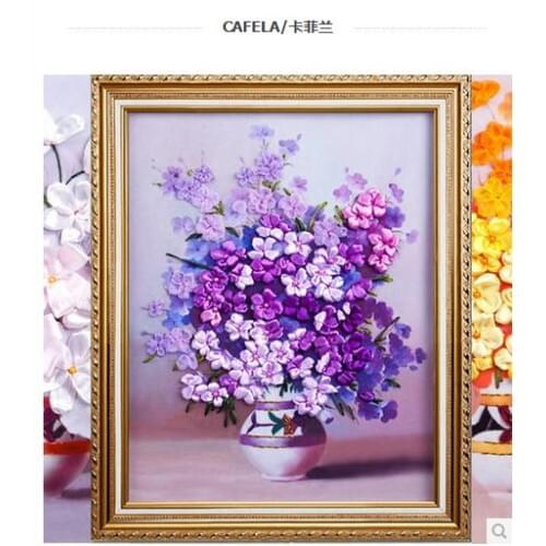 Genuine ribbon embroidery paintings Needlework 3D cross stitch cross stitch kit painting 3d stitch living room