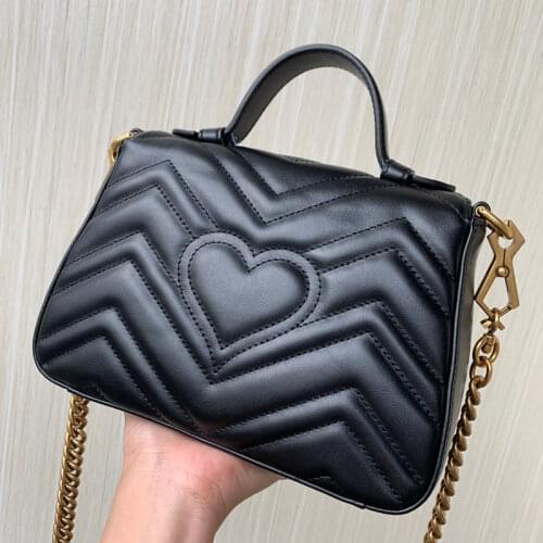 2021 New Fashion Heart design soft Flap Crossbody Bag High grade genuine leather Top handle bag Classic Luxury Woman Handbag