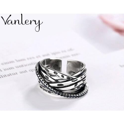 Wholesale Antique Silver Color Chains Rings For Women Statement Jewelry Finger Ring anillos mujer bijoux
