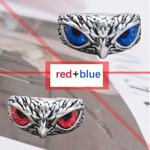 2021 Couple Charm Vintage Cute Rings Men and Women Goth Design Owl Ring Silver Color Engagement Punk Rings Animal Jewelry Gifts