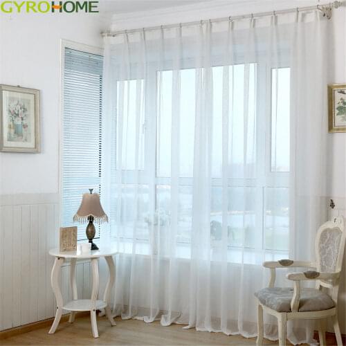 Cross Linen Window Curtain Fabric Simple Modern Tulle Finished White Yarn Fashion Voile