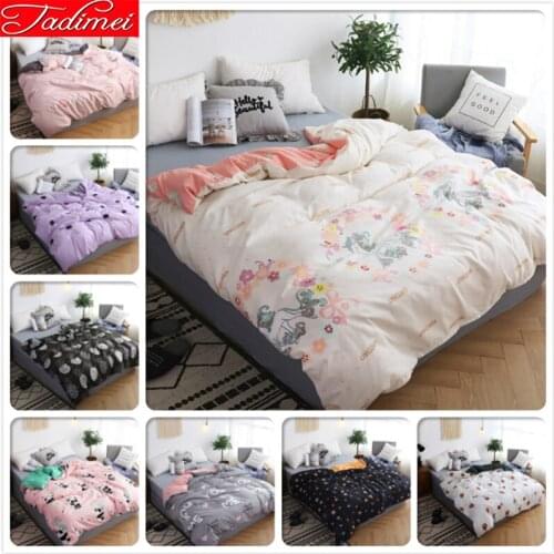 Adult Kids Girl 1 piece Bed Quilt Duvet Cover Single Full Queen King Size Bedspreads Bedding Bag 150x200 180x220 200x230 220x240