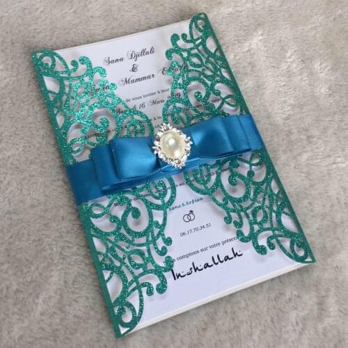 Glitter colors girl invitation card,princess wedding invitations with different glitter colors