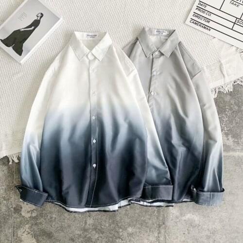 BXyichen Japanese gradient long-sleeved shirt boys Korean version of the trendy sloppy handsome lining clothes summer thin coat