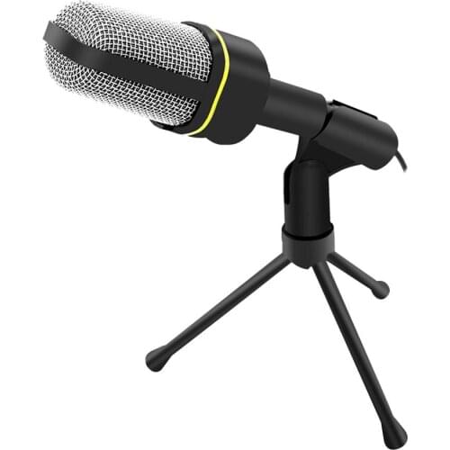 SF-920 Professional Unidirectional Sound Microphone with Stand Holder for PC Laptop Support Singing and Chatting