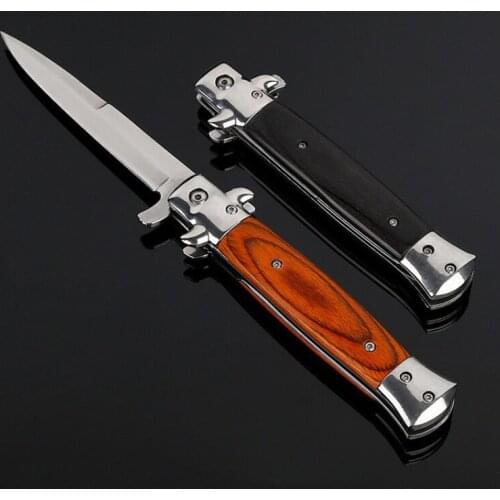 Homir Folding Knife Outdoor Survival Tool Multifunctional Camping Knife Camping Knife Wooden Handle Tactical Knife