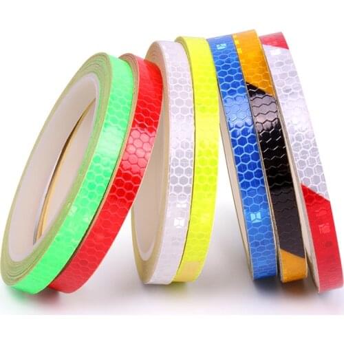 1cmx8m Bike Reflective Stickers Cycling Fluorescent Reflective Strips MTB Tape Safety Sticker Decoration Bicycle Accessories