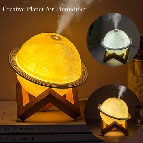 Creative Universe Planet Air Humidifier Large Capacity USB Spray Moisturizer Household Ultrasonic Air Diffuser LED Night Light