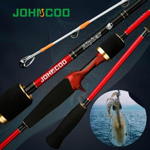 JOHNCOO Cuttlefish Fishing Rod Super Light Saltwater Squid Boat Fishing Rod Sensitive PE0.6-1.2 Light Jigging Rod 1.8m Soft Tip