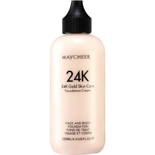 Hydrating BB Cream Oil CC Control Waterproof Gold Liquid Cream Foundation Concealer 24K Long-Lasting Natural Whitening Cosmetics