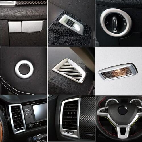 For Skoda Kodiaq 2016-2020 Interior Part Refit Matte Silver Color Change Cover Trim ABS Car Styling Accessories Decoration