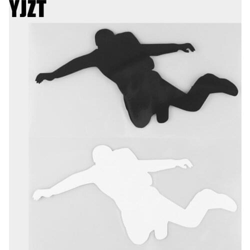 YJZT 17.1×8.3CM Cool Skydiving Vinyl Decal Car Sticker Personality Car Decoration Black/Silver 20A-0315