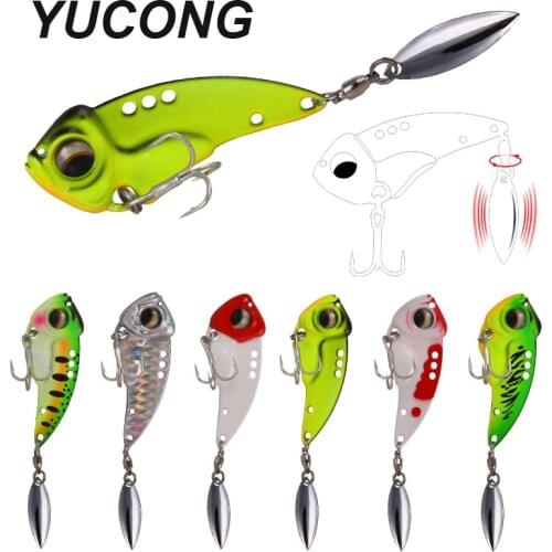 YUCONG 1PCS Metal VIB Spinnerbait 8.5-12.5-17g Jig Spoon Fishing Lure Sinking Vibration Whopper With Sequin Trout Pesca Isca