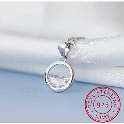925 Sterling Silver Cubic Zirconia Round Circle Water Choker Necklaces for Women Wedding Statement Jewelry kolye bijoux