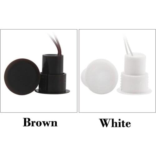 10 pairs) M-36 Brown/white Color N.C Wired Magnetic Door Window Contact Magnetic Sensor Reed Switch Alarm