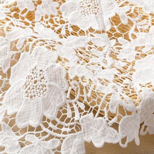 2yards African Cord Lace Fabrics 2019 High Quality Nigeria Wedding Dress Lace Water Soluble Embroidery Guipure Lace Fabric