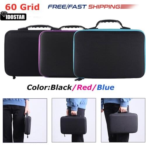 2019 new 30/60 Bottles Diamond Painting Box Tool Container Storage Box Carry Case Holder Hand Bag Zipper