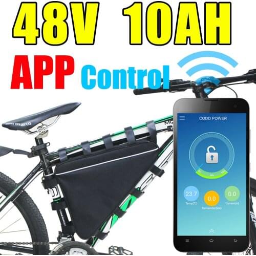 48V 10Ah APP triangle lithium ion ebike battery with Bluetooth GPS remote control for Bafang BBS02 BBS03 BBSHD Free customs duty