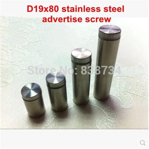 6PCS 19*80 stainless steel AD/advertisement nails barrel screws glass standoff pins 19mm