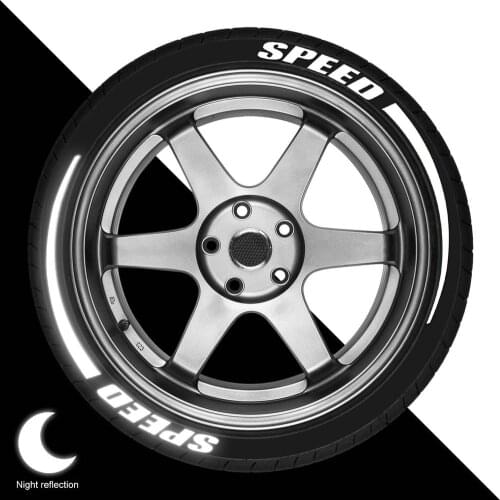 Car DIY 3D Tire Decals Reflective Auto Letterings Sticker Tire Styling Auto Motorcycle Wheel DIY Label Letters Decoration 2021