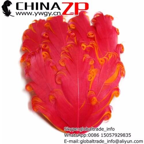 CHINAZP Factory 50pcs/lot Fantastic Hot Pink with Orange Nagorie Feather Pad Baby Girl Headbands