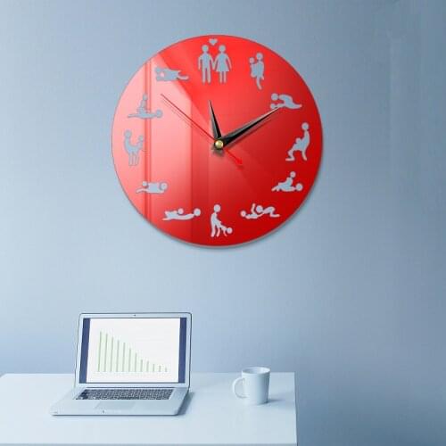 Bachelorette Game Sexy DIY Adult Room Decorative Giant Wall Clock Sex Love Position Frameless Large Wall Clock Art Dropshipping