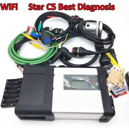 Top Quality MB STAR C5 OBD Diagnostic Tool MB SD Connect Compact 5 Function as MB star c4 Support wifi with Software HDD SSD