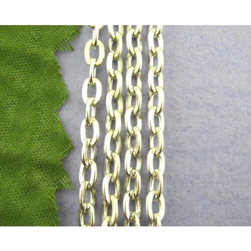 DoreenBeads 2M silver color Links Chains Findings 3*5mm