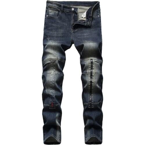 Hot Sale Dropshipping Casual Men Jeans Slim Fit Hip Hop Denim Men`s Jeans High Quality Motorcycle Pants High Quality size 29-42