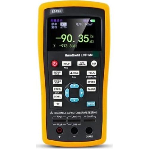 ET433 High Precision Handheld Digital LCR Bridge Meter 100KHz Continuous Frequency 0.1 To 0.7Vrms Adjustable Testing Tester