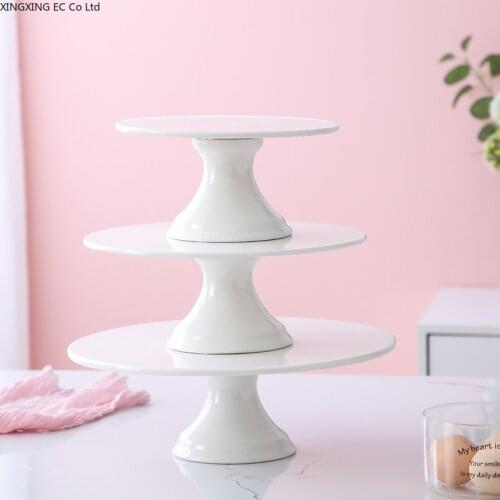 Fruit Cake Tray Rotatable Dessert Afternoon Tea Dessert Stand Ceramic High Plate Living Room Display Plate Home Decoration