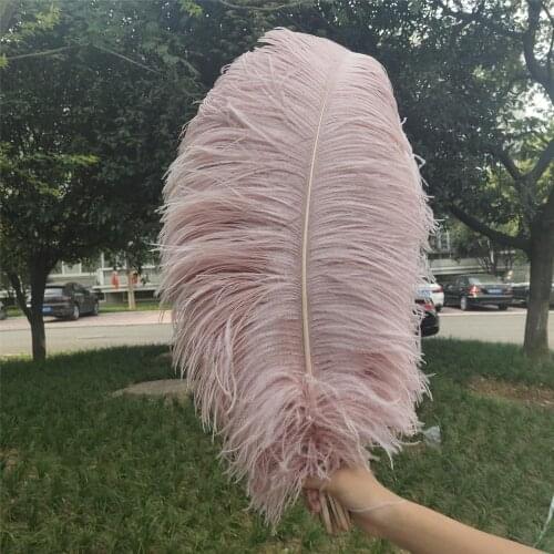 50 pcs High Quantity Red Bean Paste 24-26inch/60-65cm "thick Stem" Male Ostrich Feathers DIY Jewelry Craft Making Decoration